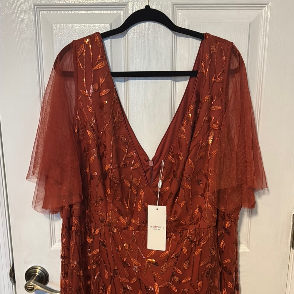 Sequin Double V-Neck Dress